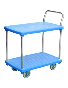 Professional Heavy-Duty 2-Tier Platform Trolley with Handle 225kg Capacity 910x600mm | Stalwart DA-PPT916021