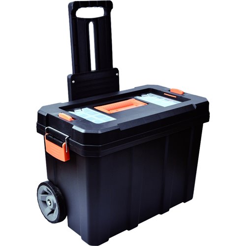 Heavy Duty Rolling Tool Box with Telescopic Handle &amp Internal Tool Tray 590x340x410 mm | Stalwart DA-MW2060