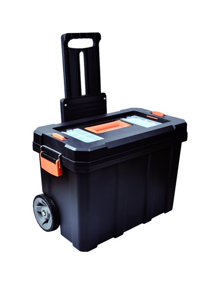 Heavy Duty Rolling Tool Box with Telescopic Handle &amp Internal Tool Tray 590x340x410 mm | Stalwart DA-MW2060