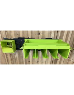 Modular Heavy Duty Wall-Mounted Tool Storage Set 1 x Pegboard 1 x Power Tool Shelf 1 x Tilt Bit Holder 68kg (150lbs) Capacity |  2