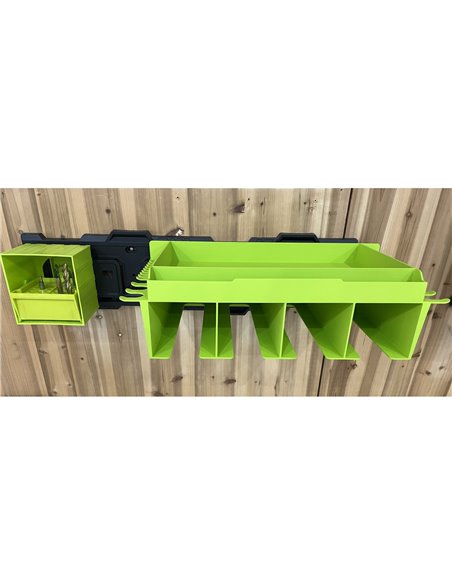 Modular Heavy Duty Wall-Mounted Tool Storage Set 1 x Pegboard 1 x Power Tool Shelf 1 x Tilt Bit Holder 68kg (150lbs) Capacity | 