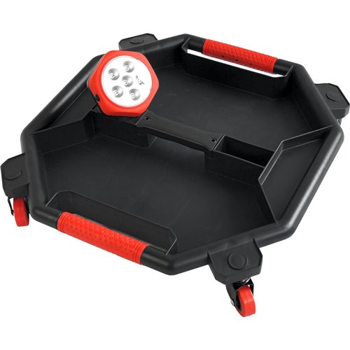 Mobile Rolling Mechanic Tray with Magnetic Worklight Mount and 4 Swivel Casters 480x465x90mm | Stalwart DA-MW903N