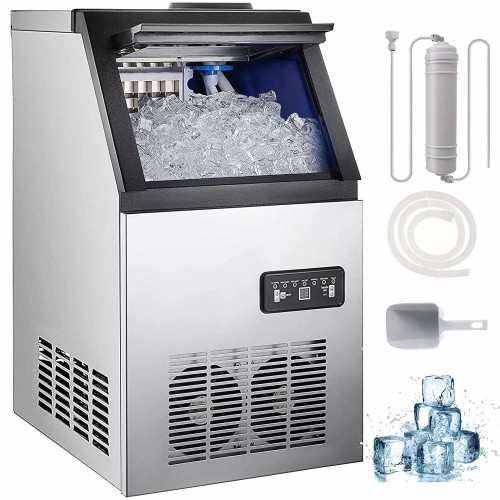 Commercial Ice Cube Maker Machine 58Kg Undercounter - 12kg Storage Bin