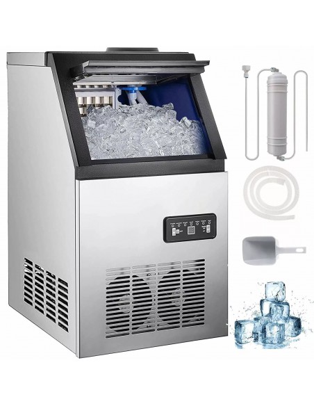 Commercial Ice Cube Maker Machine 58Kg Undercounter - 12kg Storage Bin