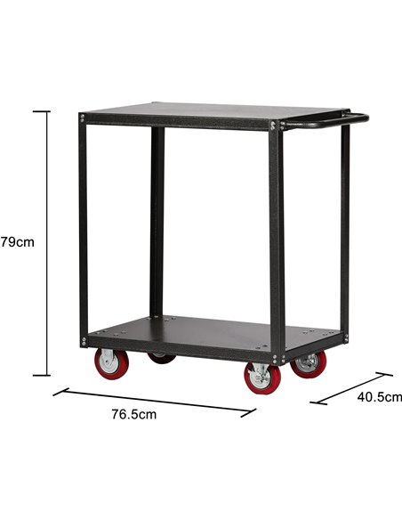 Workshop Utility Trolley Cart 2-Tier 405x765x810mm | Stalwart DA-FS302