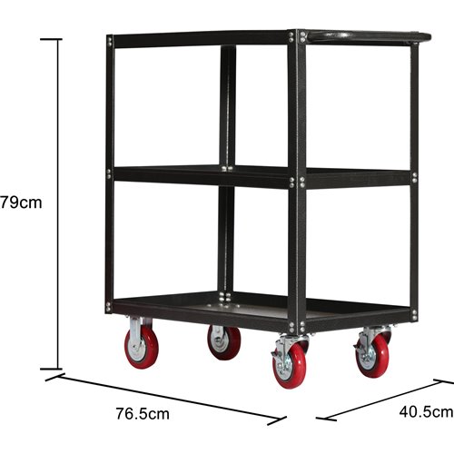 Workshop Utility Trolley Cart 3-Tier 405x765x810mm | Stalwart DA-FS303
