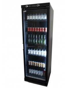 Commercial Display Fridge 382L – 1 Glass Door Upright Refrigerator, Black Finish