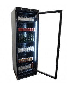 Commercial Display Fridge 382L – 1 Glass Door Upright Refrigerator, Black Finish 2