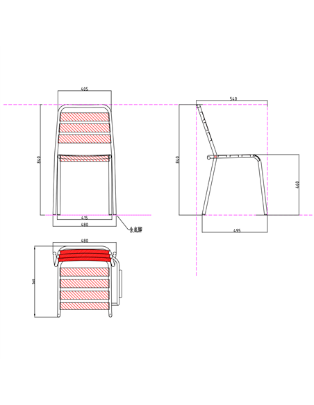 Bistro Side Chair Steel Indoors Black | Stalwart DA-GS60790B