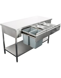 Premium Commercial Work table with 3 drawers Stainless steel Bottom shelf 1800x600x900mm | Stalwart DA-W218180603D 2