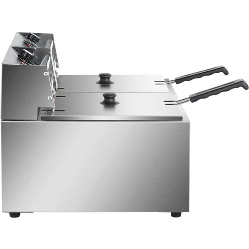 Commercial Fryer Double Electric 2x8 litre 5.6kW Countertop | Stalwart DA-HEF89