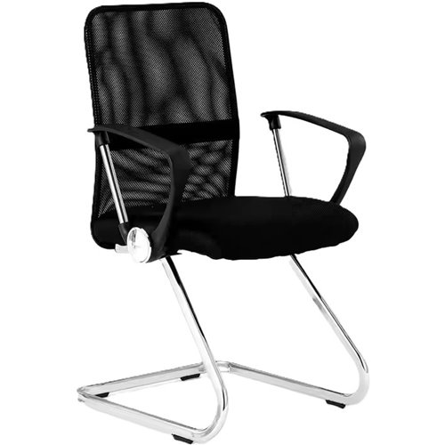 Mesh Office Chair Black &amp Chrome 460x445x900mm | Stalwart DA-HY528GBLACK