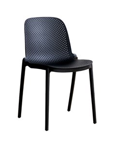 Bistro Dining Chair Plastic Black Indoors &amp Outdoors 440x545x815mm | Stalwart DA-HYPP26BLACK