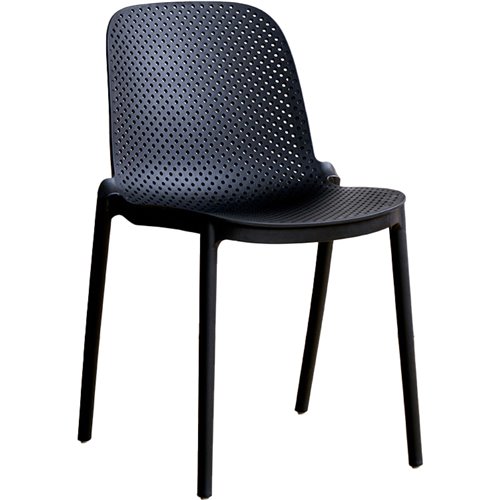 Bistro Dining Chair Plastic Black Indoors &amp Outdoors 440x545x815mm | Stalwart DA-HYPP26BLACK