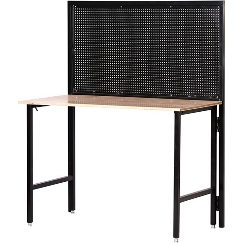 Professional Steel Workbench with Pegboard 150kg Table Load 25kg Pegboard Load 1220x660x1460mm | Stalwart DA-KWT1220