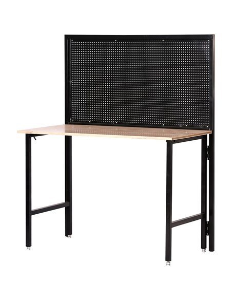 Professional Steel Workbench with Pegboard 150kg Table Load 25kg Pegboard Load 1220x660x1460mm | Stalwart DA-KWT1220