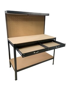 Professional Steel Workbench with Pegboard and Drawers 230kg Max Load 1100x540x1400mm | Stalwart DA-KWT28