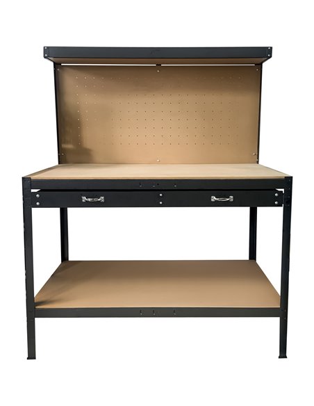 Professional Steel Workbench with Pegboard and Drawers 230kg Max Load 1100x540x1400mm | Stalwart DA-KWT28