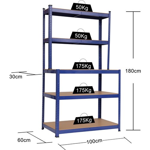 Professional Steel Workbench with 5-Tier Shelf Rack 625kg Max Load 1100x540x1400mm | Stalwart DA-KWT33P