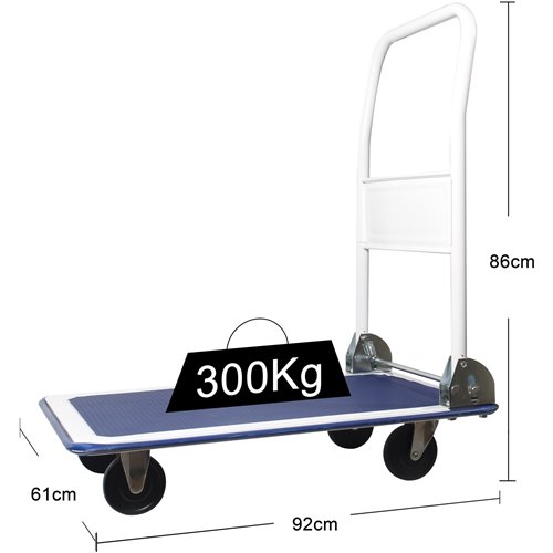 Heavy Duty Foldable Platform Trolley Truck 300kg Capacity 610x920x860mm | Stalwart DA-PH300