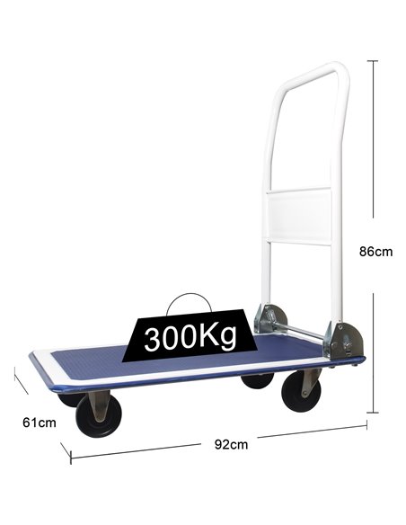 Heavy Duty Foldable Platform Trolley Truck 300kg Capacity 610x920x860mm | Stalwart DA-PH300
