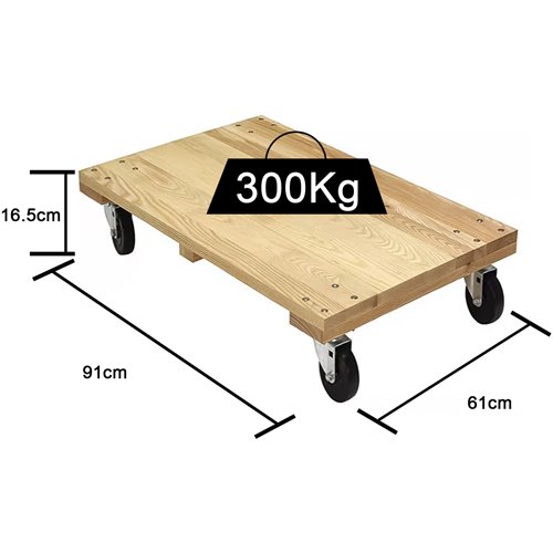 Heavy Duty Platform Trolley Dolly 300kg Capacity 910x610x165mm | Stalwart DA-TC0510