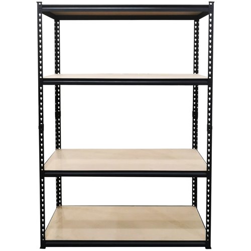 Industrial Shelving Unit Heavy Duty 4 Shelves 1100 kg Capacity (275 kg/shelf) 1800x600x1800mm Black | Stalwart DA-SP18060BLACK