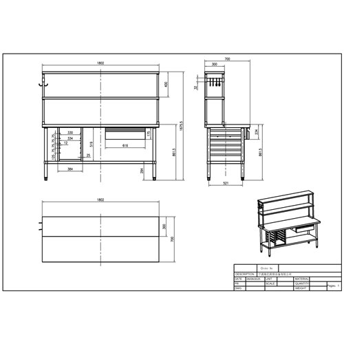 Commercial Stainless Steel Work Table with Overshelf, Drawer &amp GN Pan Rack 1800x700x1675mm | Stalwart DA-WT70180PS