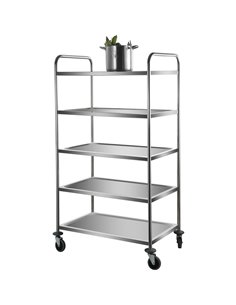 Professional Stainless Steel Trolley 5-Tiers 150kg Capacity 920x600x1540mm | Stalwart DA-CARRO5