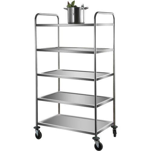 Professional Stainless Steel Trolley 5-Tiers 150kg Capacity 920x600x1540mm | Stalwart DA-CARRO5