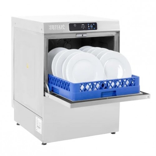 Buffalo Digital Undercounter Dishwasher with Drain Pump 500mm Commercial Basket 5.4kW