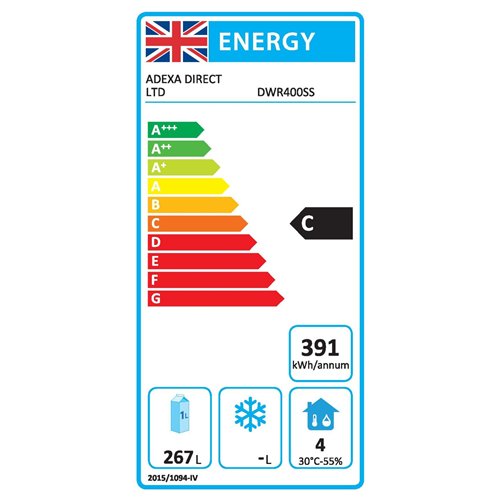 400lt Commercial Refrigerator Stainless steel Upright cabinet Single door | Stalwart DA-DWR400SS