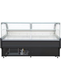 Serve over Deli counter Black front Straight glass front Width 1330mm | Stalwart DA-BLUEL104 2