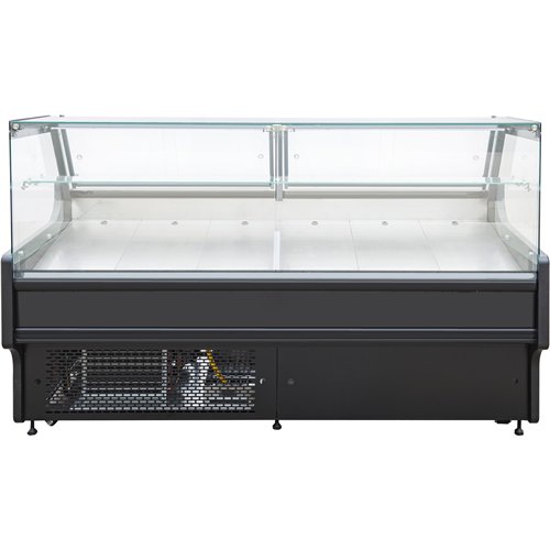 Serve over Deli counter Black front Straight glass front Width 1330mm | Stalwart DA-BLUEL104