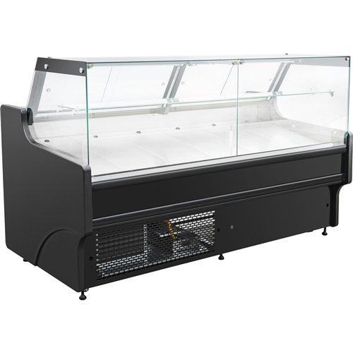 Serve over Deli counter Black front Straight glass front Width 1955mm | Stalwart DA-BLUEL108