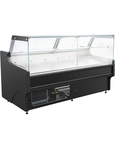 Serve over Deli counter Black front Straight glass front Width 1955mm | Stalwart DA-BLUEL108