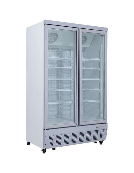 Commercial Display Freezer 955 Litres Upright 2 Glass Doors Ventilated Cooling 1215x730x2020mm | Stalwart DA-SDT1000
