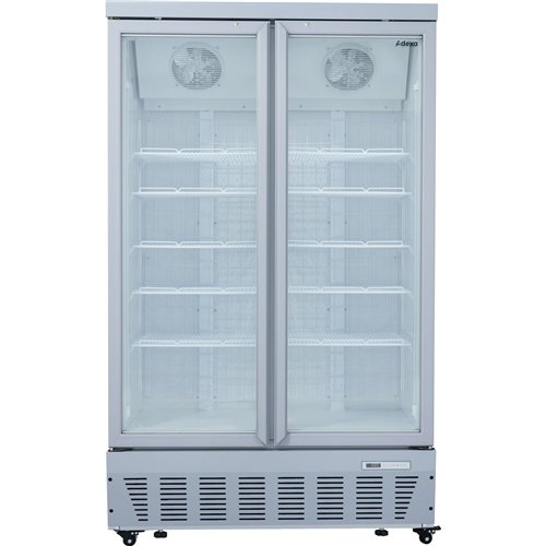 Commercial Display Freezer 955 Litres Upright 2 Glass Doors Ventilated Cooling 1215x730x2020mm | Stalwart DA-SDT1000