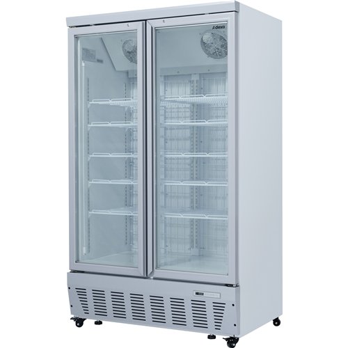 Commercial Display Freezer 955 Litres Upright 2 Glass Doors Ventilated Cooling 1215x730x2020mm | Stalwart DA-SDT1000