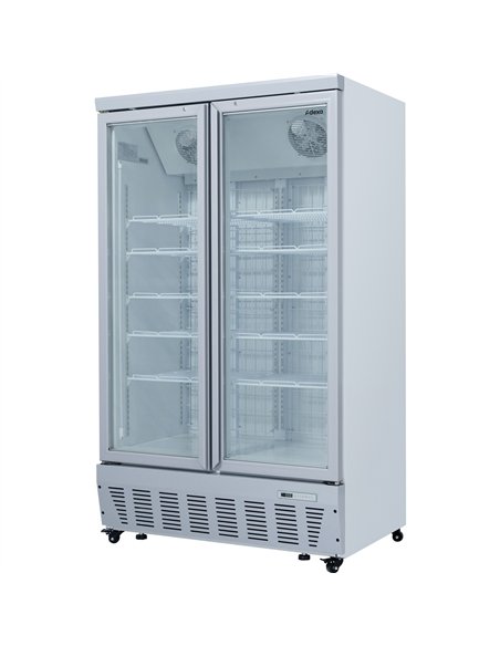 Commercial Display Freezer 955 Litres Upright 2 Glass Doors Ventilated Cooling 1215x730x2020mm | Stalwart DA-SDT1000