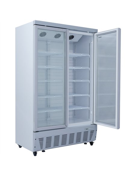 Commercial Display Refrigerator 1023 Litres Upright 2 Glass Doors Ventilated Cooling 1215x730x2020mm | Stalwart DA-SCT1127