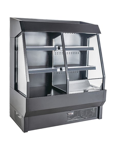 Wall Cabinet Multi Deck Refrigerator Night Curtain Black 1220x700x1470mm | Stalwart DA-BLUEL202