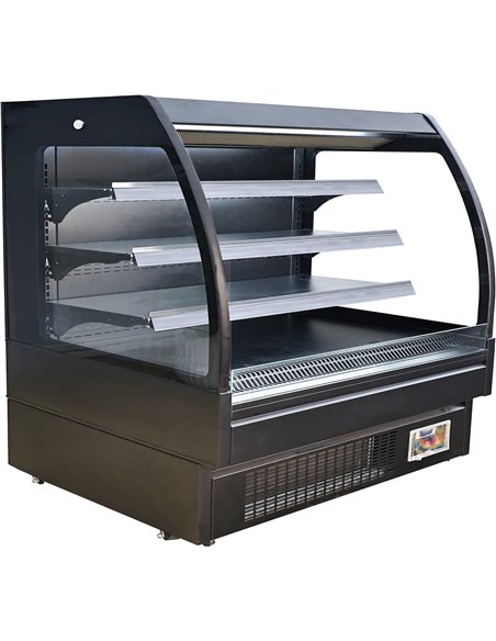 Wall Cabinet Multi Deck Refrigerator Night Curtain Black 1520x700x1395mm | Stalwart DA-BLUEL214