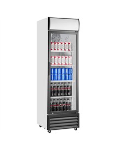 Commercial Upright Beverage Bottle Cooler 292 Litres Single Hinged Glass Door Black &amp White 578x605x1980mm | Stalwart DA-SSH2 2
