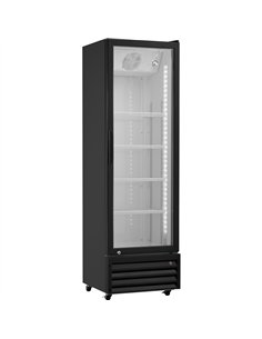 Commercial Upright Beverage Bottle Cooler 210 Litres Single Hinged Glass Door Black 538x525x1772mm | Stalwart DA-SSH30