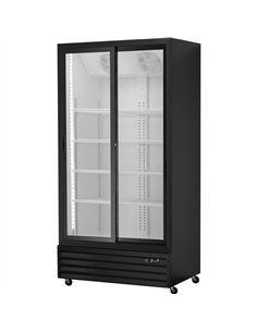 Commercial Upright Beverage Bottle Cooler 525 Litres Double Glass Door Black 1120x565x1900mm | Stalwart DA-SSH38 2