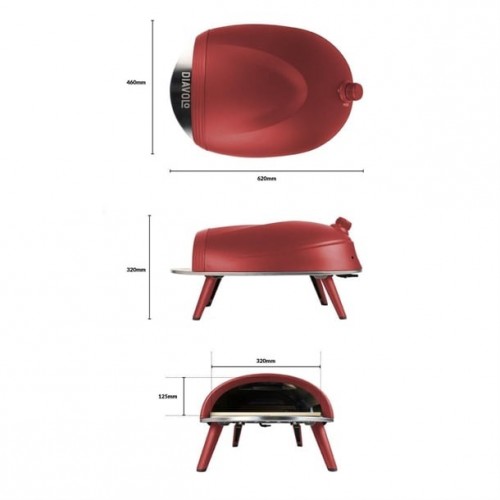 Diavolo Gas Portable Pizza Oven Red...
