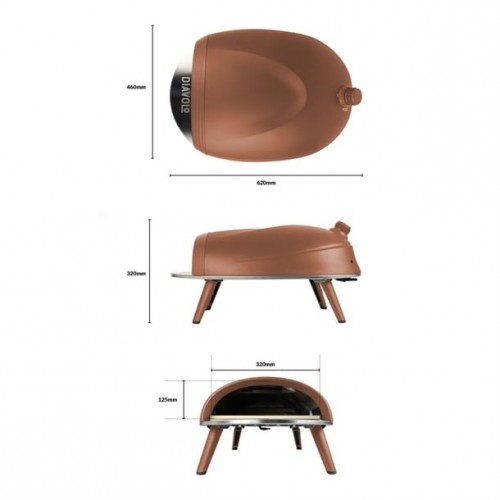 Diavolo Gas Portable Pizza Oven Mocha...