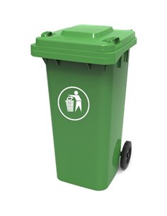 Wheelie Waste Bin 120 litres Green | Stalwart DA-XDL120A9