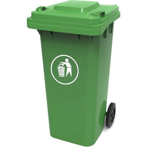 Wheelie Waste Bin 120 litres Green | Stalwart DA-XDL120A9
